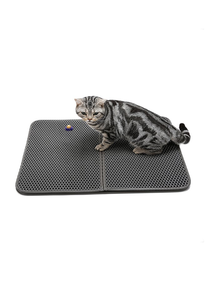 بساط لجمع الفضلات بتصميم مزدوج الطبقات أسود 63 x 2 x 48سم - Image 1