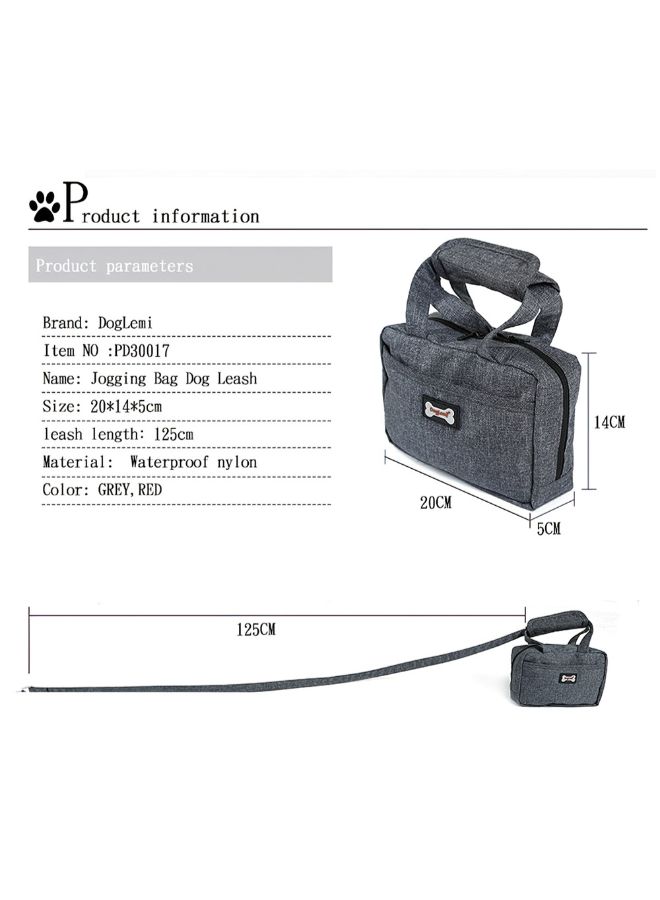 Generic Waterproof Walking Leash With Functional Carrier Bag For Dogs Grey 23 x 3 x 20cm  - Image 2