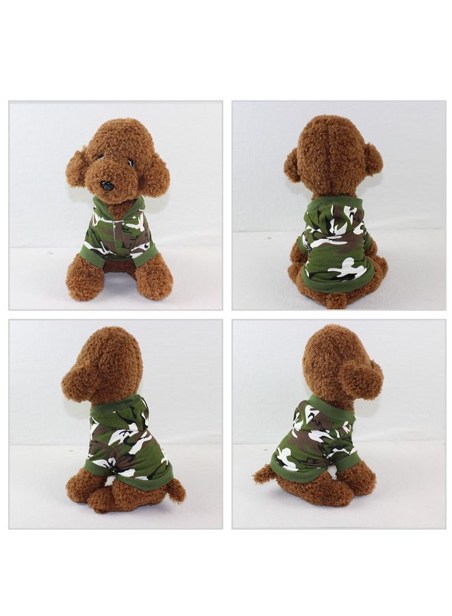 Generic Printed Pet Hoodie T-Shirt Green/White S - Image 3