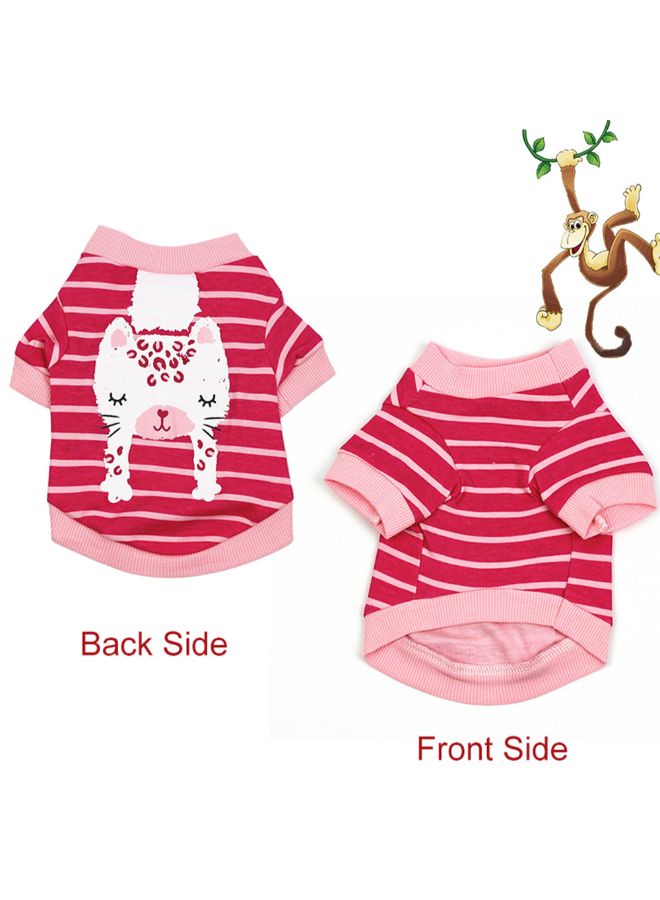 Generic Printed Pet T-Shirt Red/Light Pink M  - Image 2