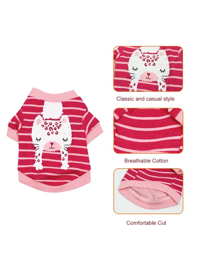 Generic Printed Pet T-Shirt Red/Light Pink M  - Image 3