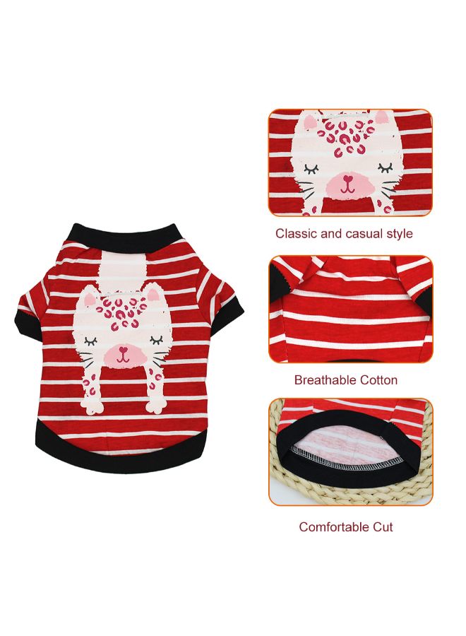 Generic Printed Pet T-Shirt Red/Black S - Image 3