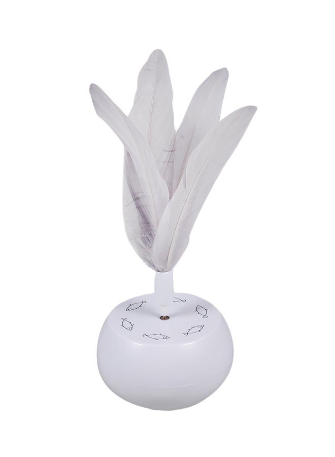 Rotating Tumbler Ball Feather Spinner White - Image 1
