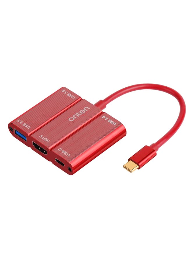 onten - Type-C To HDMI Adapter Red - Image 1
