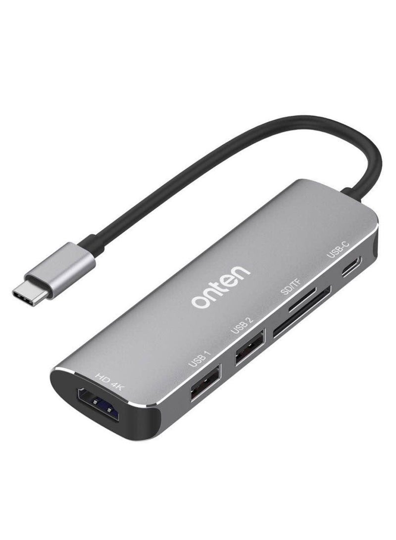 onten Multi-Functional Type-C USB Dock Station Grey/Black  - Image 1