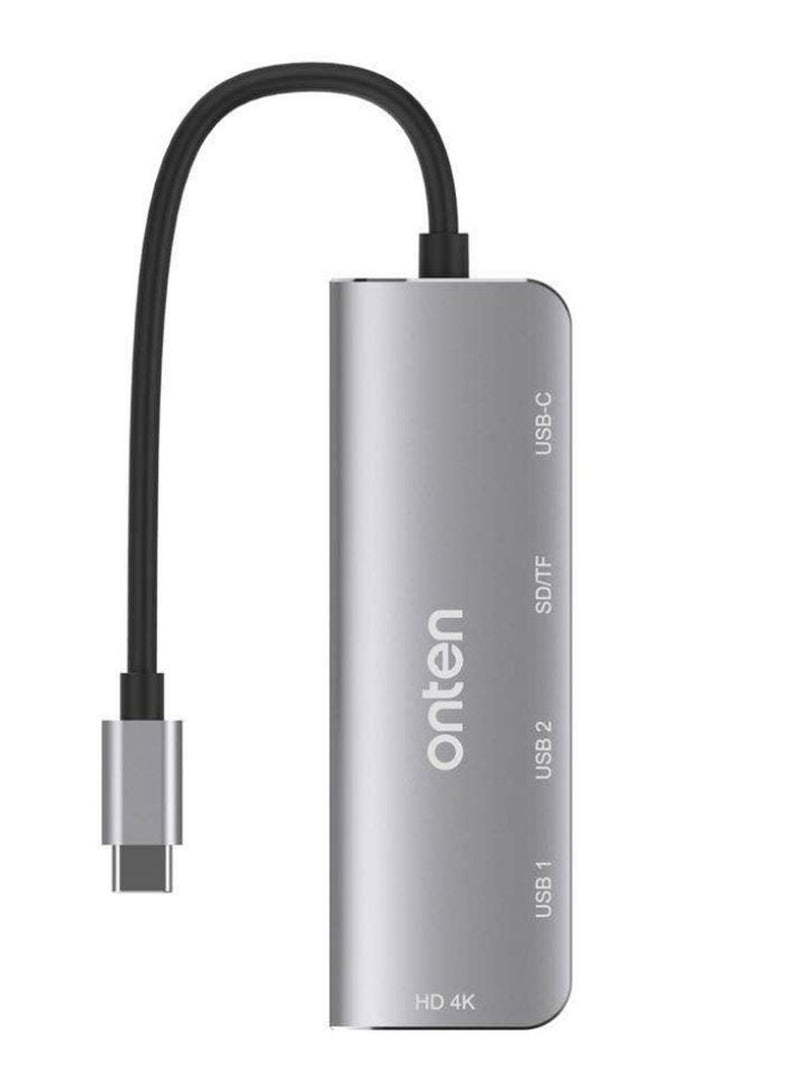 onten Multi-Functional Type-C USB Dock Station Grey/Black  - Image 2