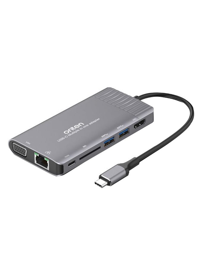onten - Multi-Functional USB Type-C Dock Station Grey - Image 1