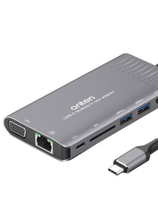 onten - Multi-Functional USB Type-C Dock Station Grey - Image 1