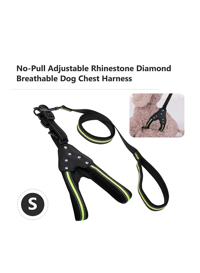 حزام صدر للحيوانات الأليفة بتصميم غير قابل للتعديل أسود/أزرق - Image 4