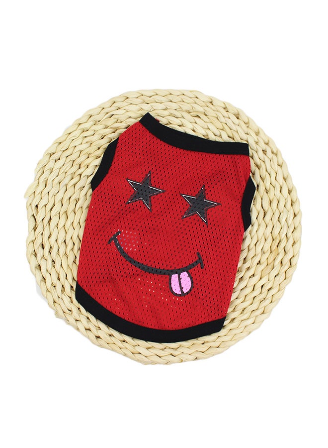 تيشيرت فيست مطبوع للكلاب أحمر 25x1x21سم - Image 1