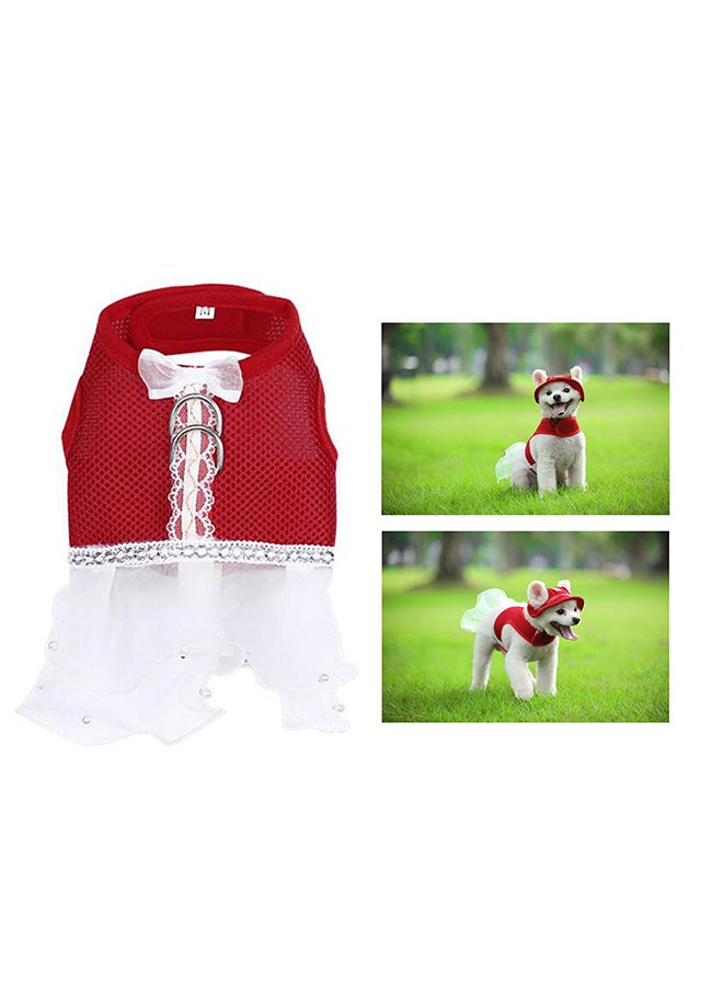 Generic Tutu Skirt For Pet Red/White 21x1.50x20cm - Image 2