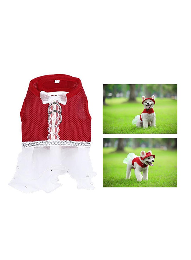 Generic Tutu Skirt For Pet Red/White 13x1.50x12cm - Image 2