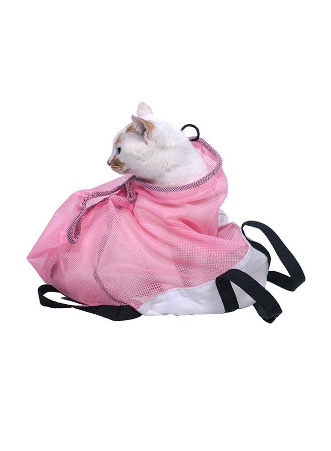 حقيبة مستلزمات العناية بالقطط وردي/أبيض 15 x 5 x 10سم - Image 2