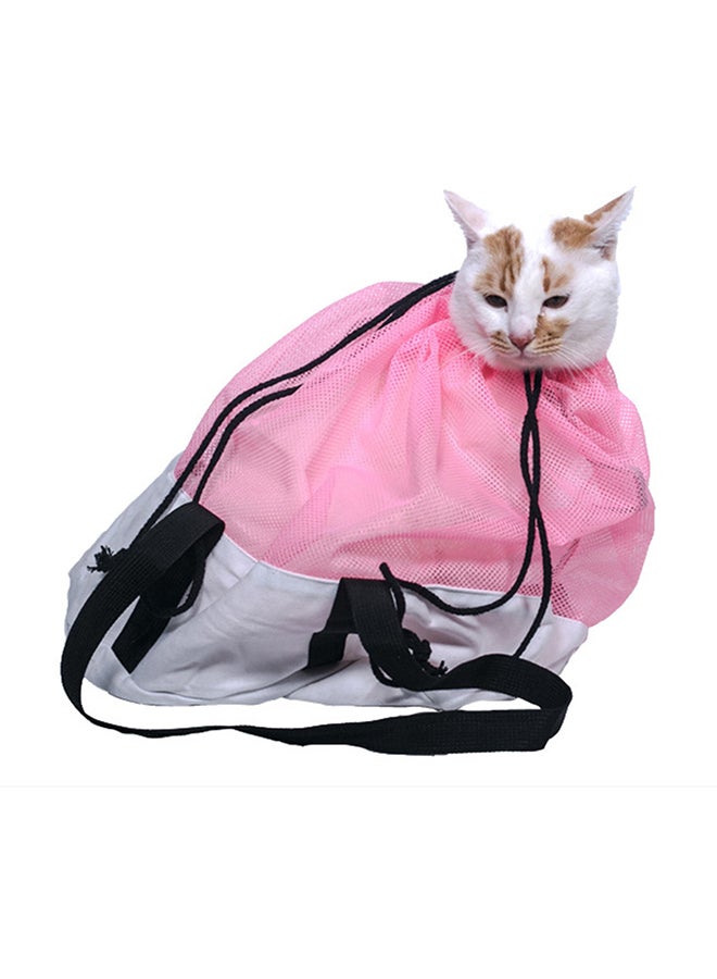 حقيبة مستلزمات العناية بالقطط وردي/أبيض 15 x 5 x 10سم - Image 3