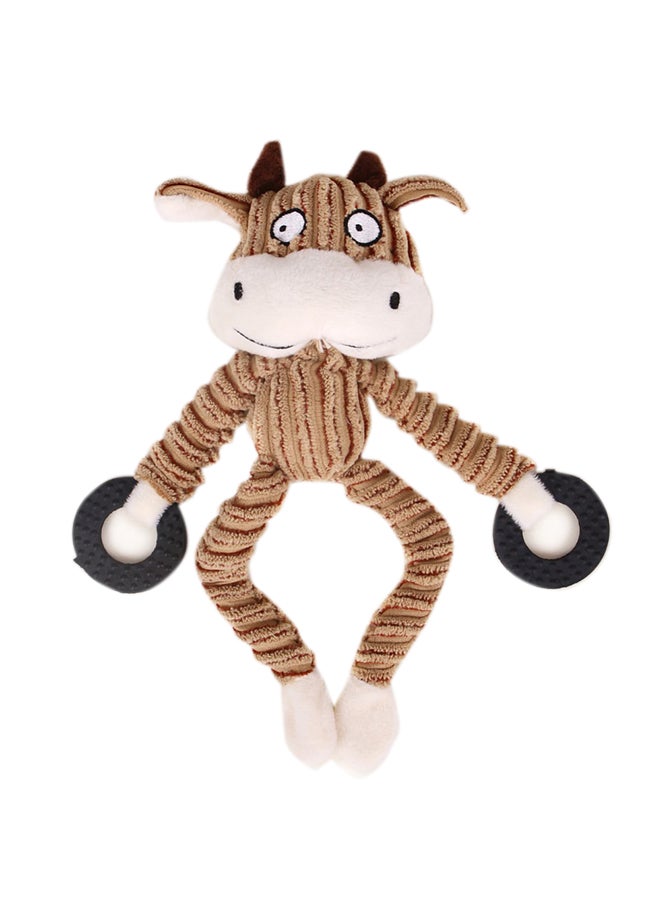 Squeaky Dog Chew Toy Brown 25 x 5 x 22cm - Image 1