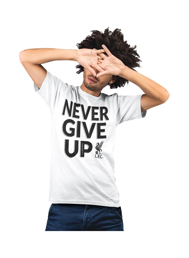 Never Give UP Liverpool T-Shirt White