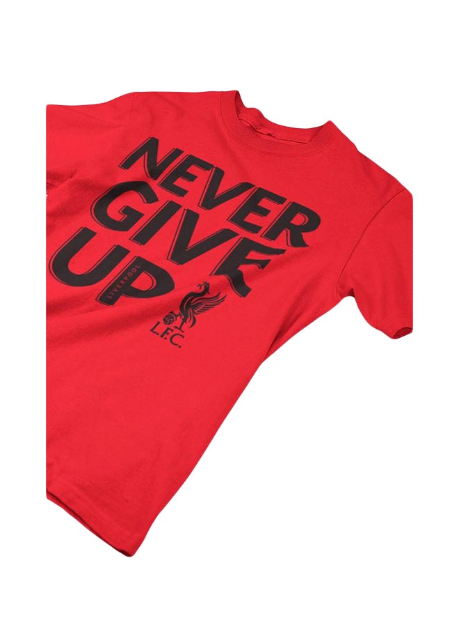 Never Give UP Liverpool T-Shirt Red