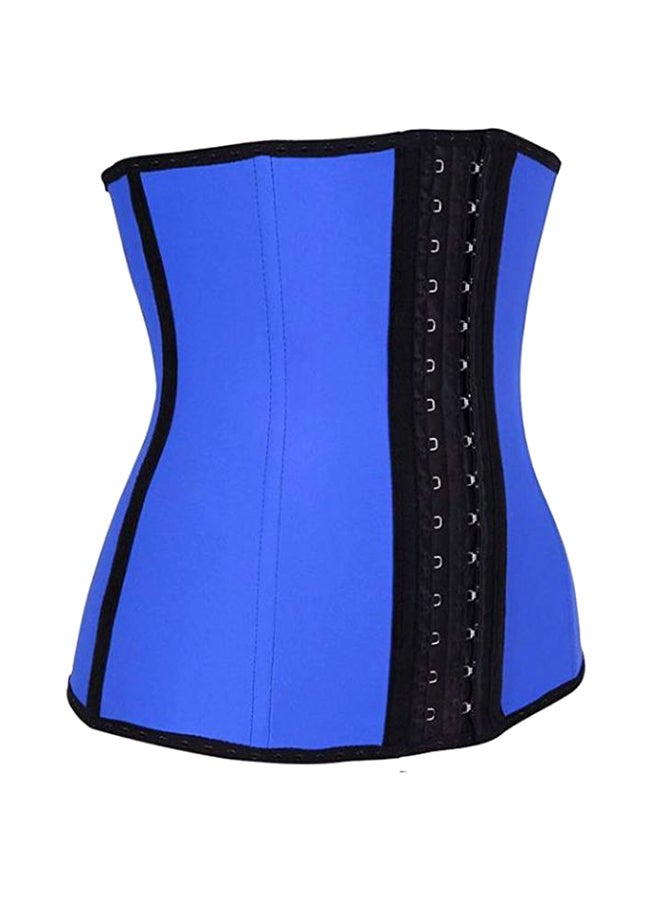 مشد من اللاتكس بدون حمالات أسود/أزرق - Image 3