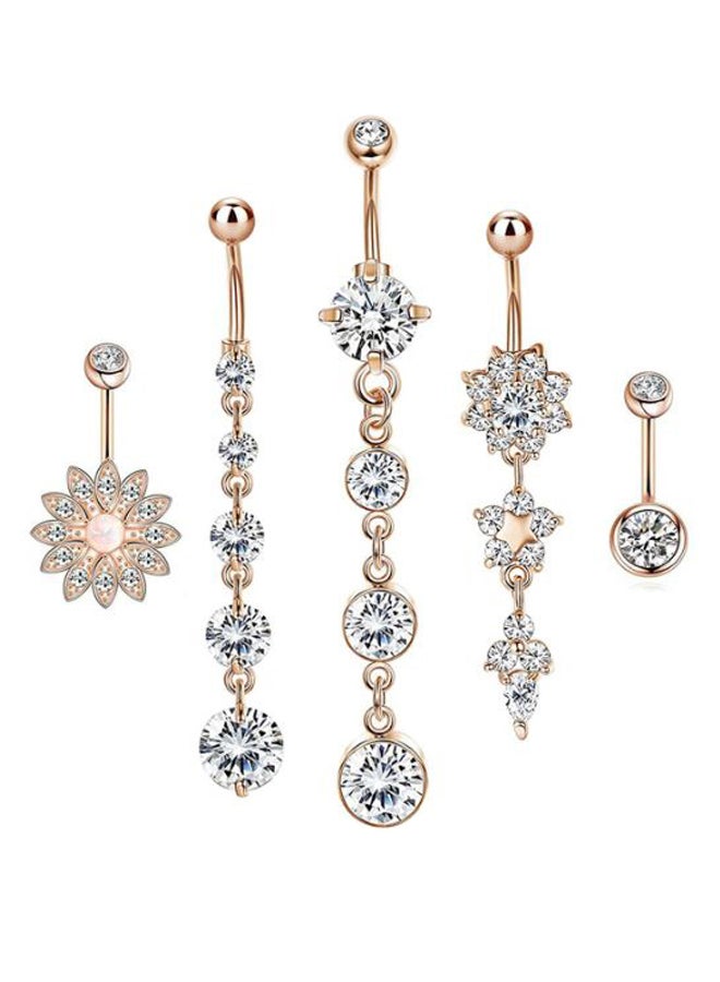 طقم حلق سرة مكون من 5 قطع