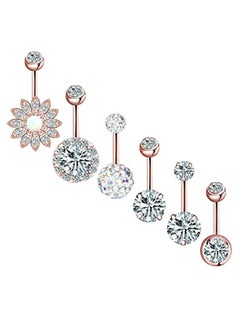 6-Piece Button Belly Ring Set