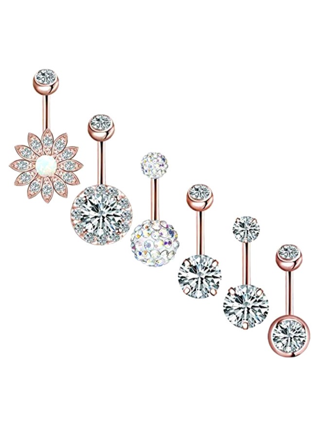 Generic - 6-Piece Button Belly Ring Set - Image 1