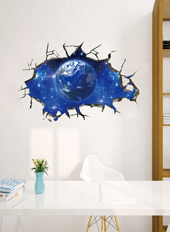 3D Vivid Planet Series Pattern Wall Sticker Blue 40x60cm 