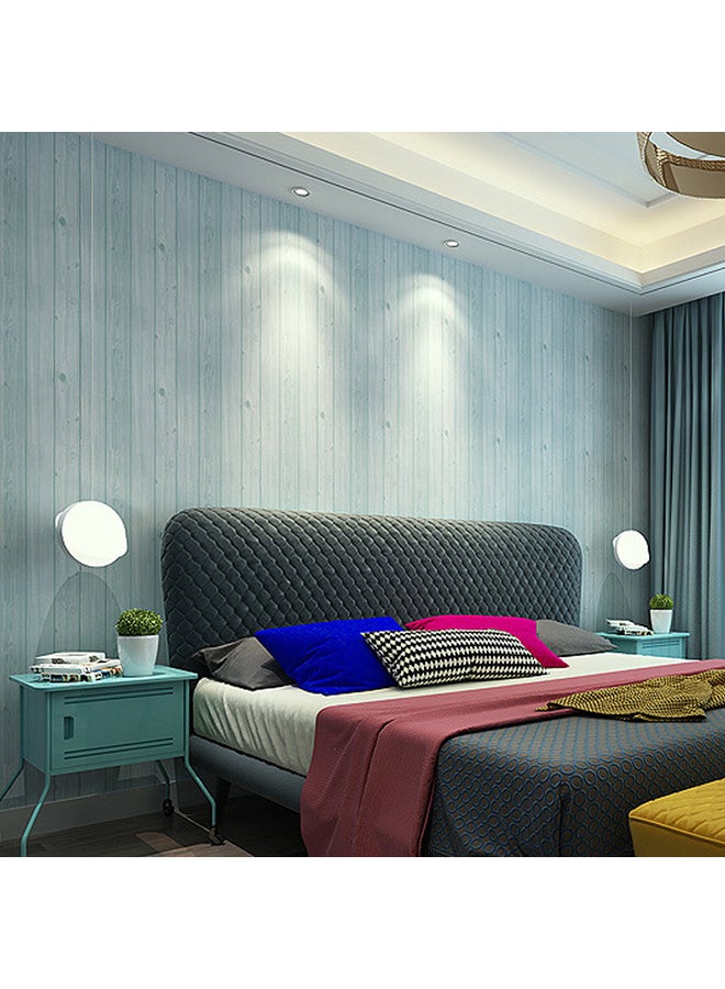 Self Adhesive Bedroom Wallpaper Blue 5x0.45centimeter 