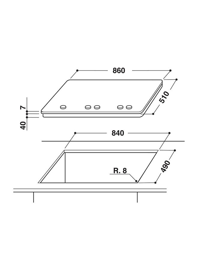 Whirlpool 5 Burner Gas Hob GMA9522IX Inox - Image 3