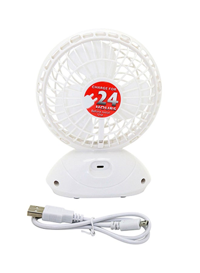 SONASHI - 5 Inch Rechargeable Mini Fan With 2 Speeds | Continuous Working Of 2 Hours(High), 4.5 Hours(Low) | 5V Usb Charge And Charging Indicator | Portable Fan SRF-015 White/Blue - Image 1