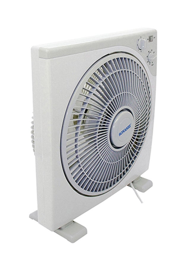 SONASHI - 12Inch Box Fan with 3 Speeds | Lightweight and Portable Fan with 1 Hour Timer | Powerful Desk Fan With Copper Motor | Protective Grill for Safety SBF-7032 White/Grey - Image 1