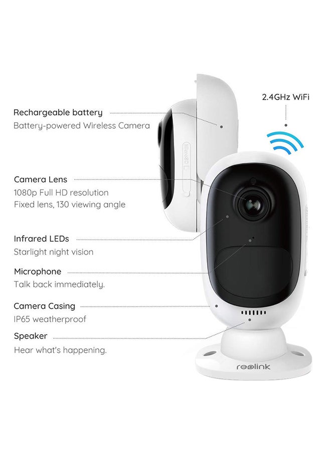 ريولينك كاميرا مراقبة أمنية بدقة عالية الجودة تبلغ 2 ميجابكسل ومزودة بتقنية الواي فاي ورؤية نهارية/ ليلية ومعدل حماية من الظروف الجوية IP - Image 2