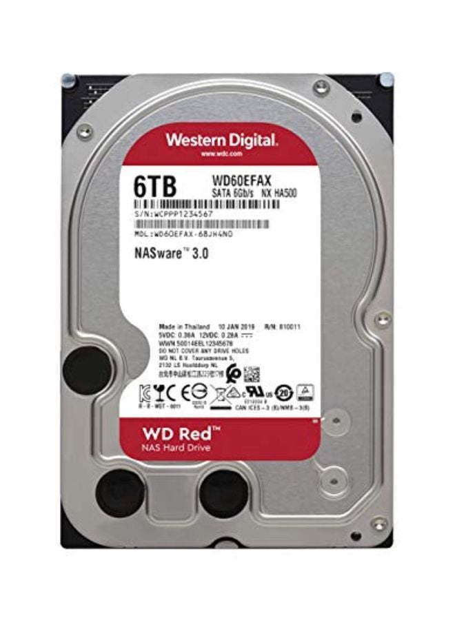 WD - Red interne NAS-Festplatte 6 TB (3,5 Zoll, NAS Festplatte, 5400 U/min, SATA 6 Gbit/s, NASware-Technologie, 256 MB Cache) 6 TB - Image 1