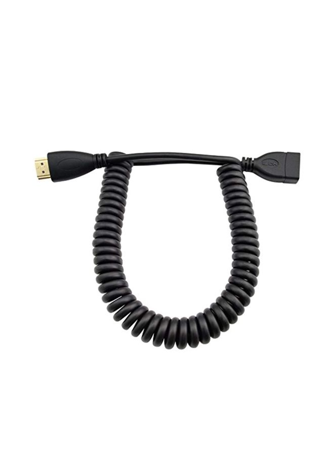 High Speed Male To Female HDMI Extension Cable Black/Gold  - Image 3