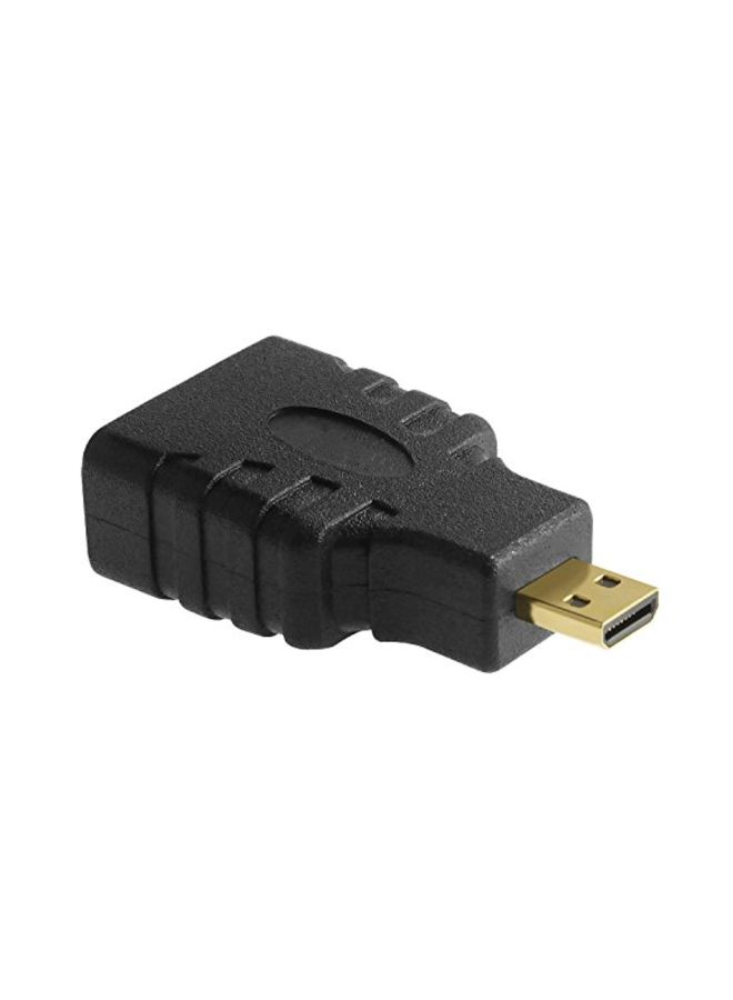 HDMI Female To Micro HDMI Male Adapter Cable Black/Gold  - Image 3