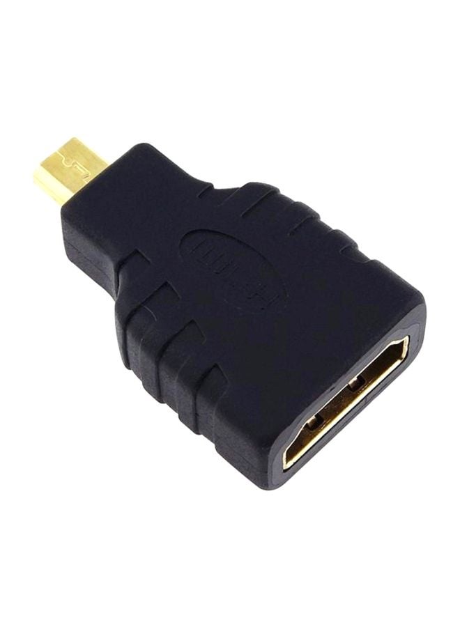 HDMI Female To Micro HDMI Male Adapter Cable Black/Gold  - Image 1