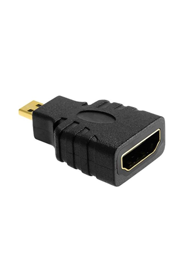 HDMI Female To Micro HDMI Male Adapter Cable Black/Gold  - Image 2