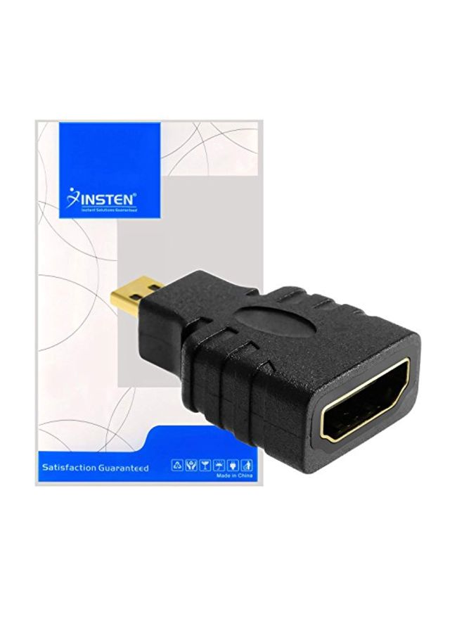 HDMI Female To Micro HDMI Male Adapter Cable Black/Gold  - Image 4