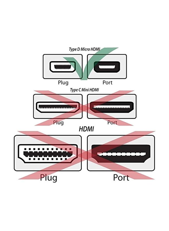 HDMI Female To Micro HDMI Male Adapter Cable Black/Gold  - Image 5