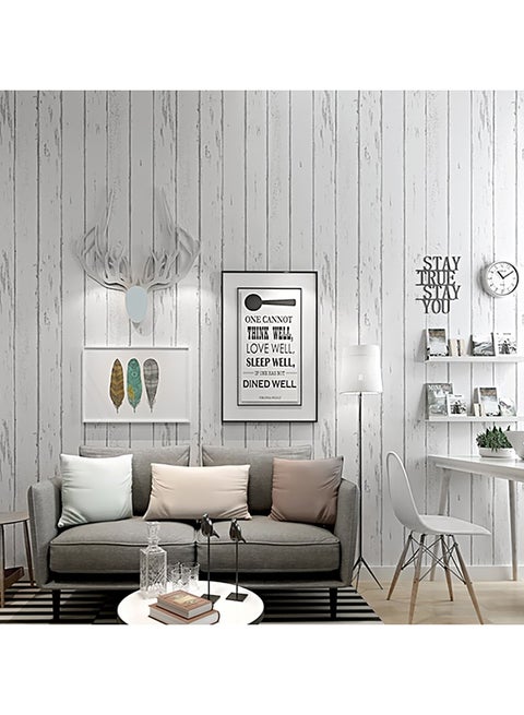 Oil Proof Self-Adhesive Wall Paper White 45x200centimeter