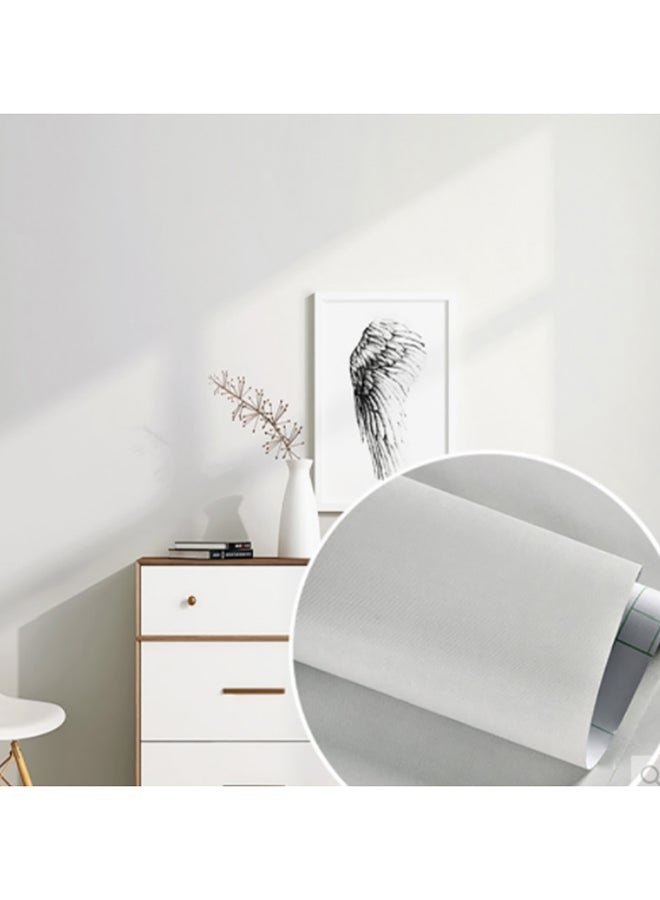 Simple Solid Color Self-adhesive Wallpaper White 1000x60centimeter