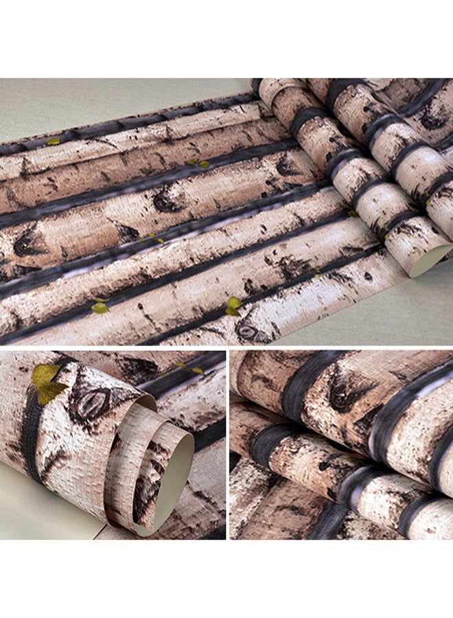 Generic - Vintage Birch Bark Wood Grain Wallpaper Brown 53x1000cm - Image 1