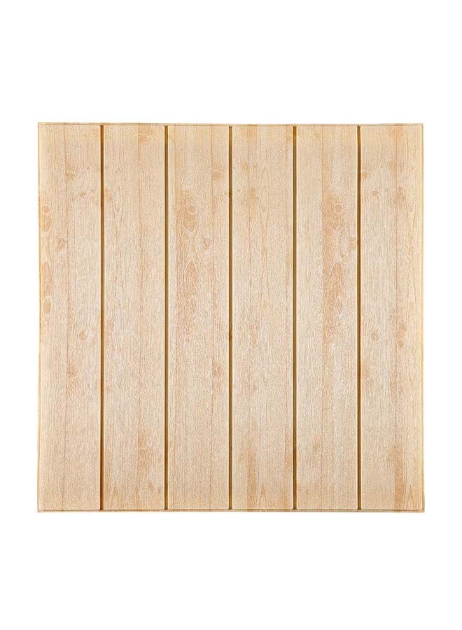 3D Wood Plank Waterproof Self-Adhesive Wallpaper Beige 70x70x0.5cm 