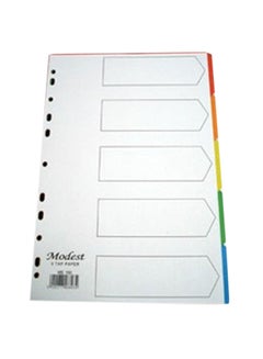 MODEST 5 Tabs Manila Modest Divider White 