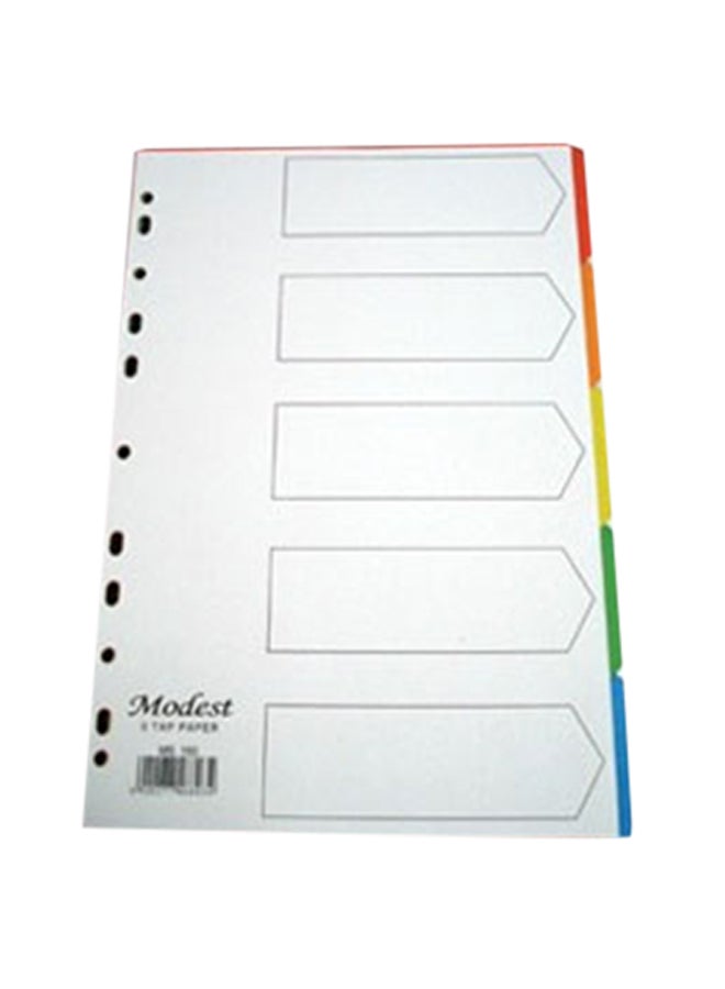 MODEST 5 Tabs Manila Modest Divider White 