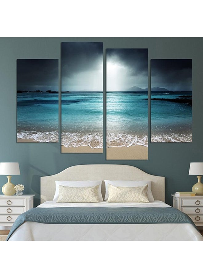 4-Piece Decorative Painting Canvas Multicolour 15x15x1centimeter