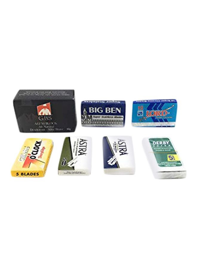 G.B.S 40-Piece Double Edge Safety Blade With Alum Block Silver - Image 1