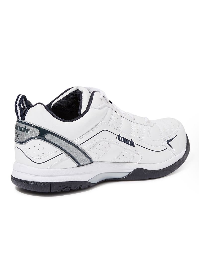Lace Up Trainers White/Navy