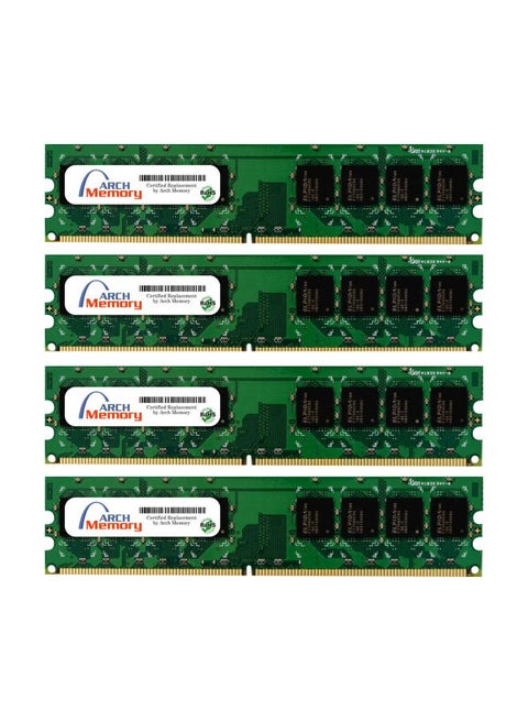 ذاكرات رام DDR2 من نوع الذاكرات مزدوجة الخط غير المسجلة من 4 قطع
