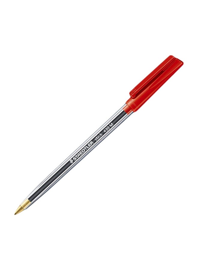 10-Piece Stick 430 Ballpoint Pen Set Grey/Black/Red