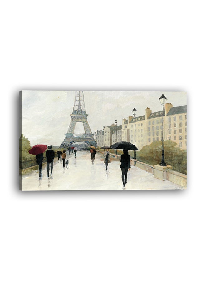 Building And Landscape Pattern Wall Art Multicolour 35x50cm - Image 1